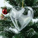 5PS Clear Plastic Craft Ball Hearts Shape Baubles For Christmas Wedding X7T5