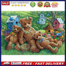 Diamond Painting DIY Cartoon bear Full Drill Round Wall Picture