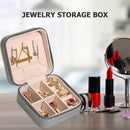 Portable Jewelry Storage Box Earrings Necklace Ring Display Case (Grey)