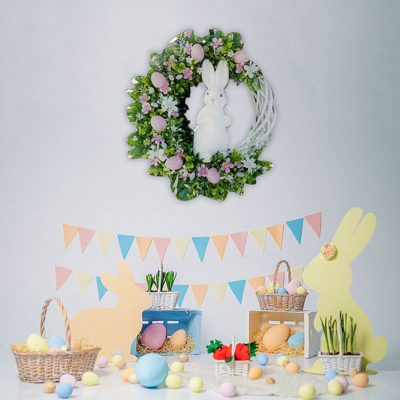 Easter Rabbit Wreath Door Acrylic Bunny Garland Home Decoration (B)