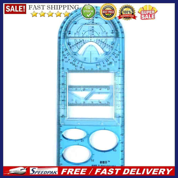 Multifunctional Geometric Ruler School Office Drawing Template Measuring Tool