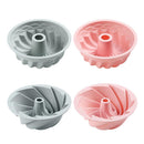 Silicone Cake Molds 6 inch Round Spiral Savoirin Pan Baking Tray (Blue A)