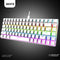 84 Keys Mechanical Gaming Keyboards Mini Wired for Gamer (Red Axis White)