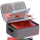 Document Bag with Lock Waterproof Safe File Organizer for Passport (Grey) Newly