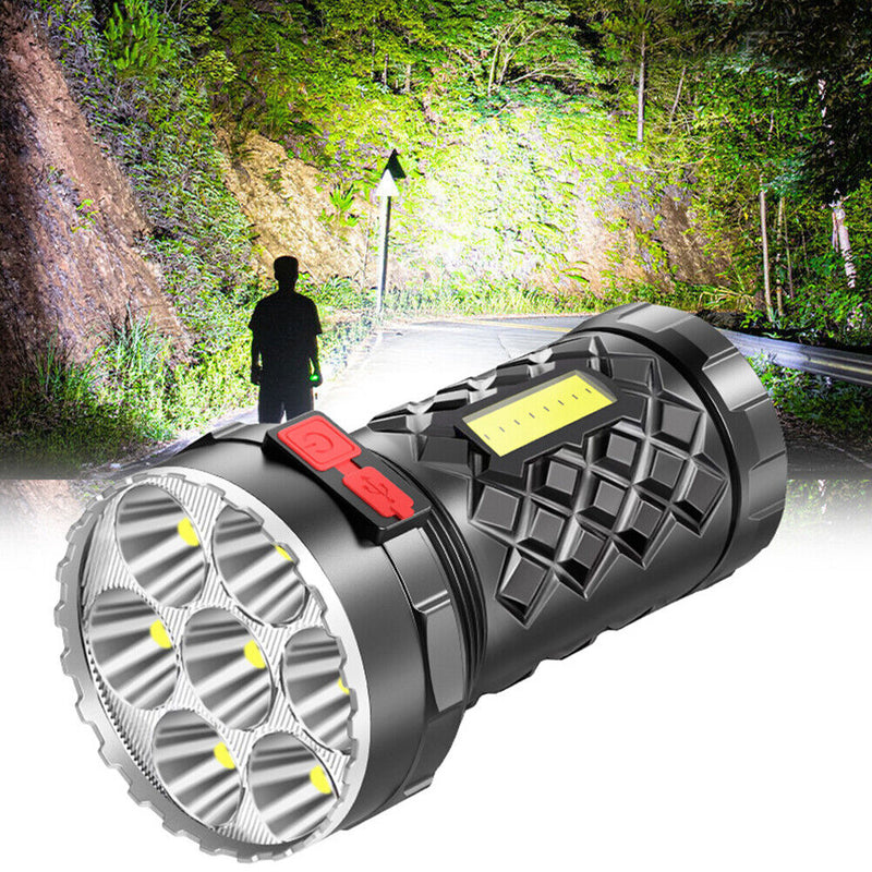 USB Rechargeable 7LED+COB Flashlight Camping Hiking 400LM Spotlight Lamp Light