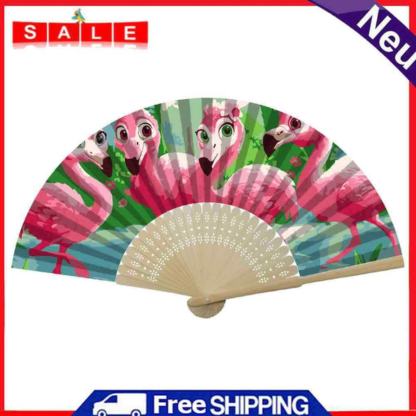 Flamingo Oil Paint Folding Fan By Numbers DIY Painted Art Craft Home Decor Gifts