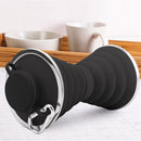 Sports 500mL Collapsible Soft Kettle Outdoor Silicone Water Bottle (Black) Newly