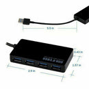 5Gbps Speed 4-Port USB 3.0 Portable Compact Hub Adapter For PC Laptop