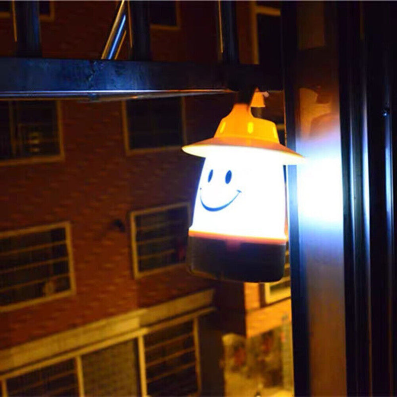 LED Smiley Cute Hanging Night Light Tent Camping Home Decorations (Yellow)