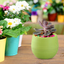 Plastic Round Small Flower Pot Indoor Unbreakable Bonsai Plant Pot (Green)