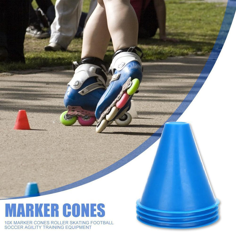 10pcs Marker Cones for Roller Skating Football Soccer Agility Training Equi
