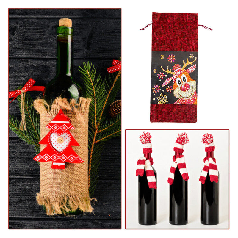 DIY Special Drill Diamond Painting Christmas Wine Bottle Covers (TB010A) Newly