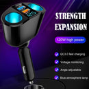 2in1 LED 2 Way Car Cigarette Lighter Socket Splitter Dual USB Charger Adapter