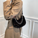 Autumn Messenger Purse Fashion Women Plush Shoulder Top-handle Bag Chain Totes