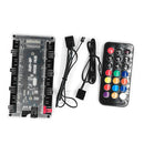 PWM Fan Hub 8-Port 4-Pin PWM Fan 3-Pin Addressable RGB LED Hub Remote Control