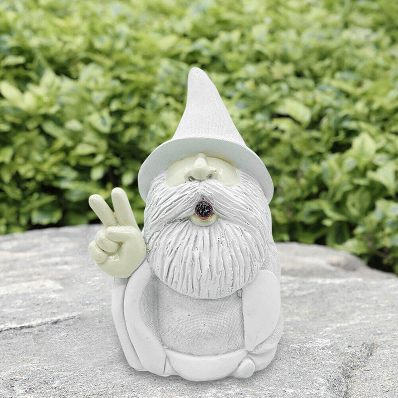 Smoking Gnome Garden Statues Outdoor Dwarf Ornaments Garden Home Sculpture