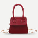 Women Leather Mini Shoulder Bags Girls Pure Flap Chain Casual Messenger Pouch
