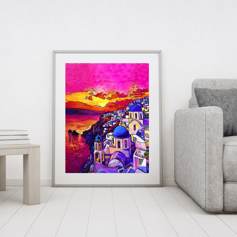 Sunset Town Oil Paint By Numbers DIY Coloring Picture Kits for Adults Children