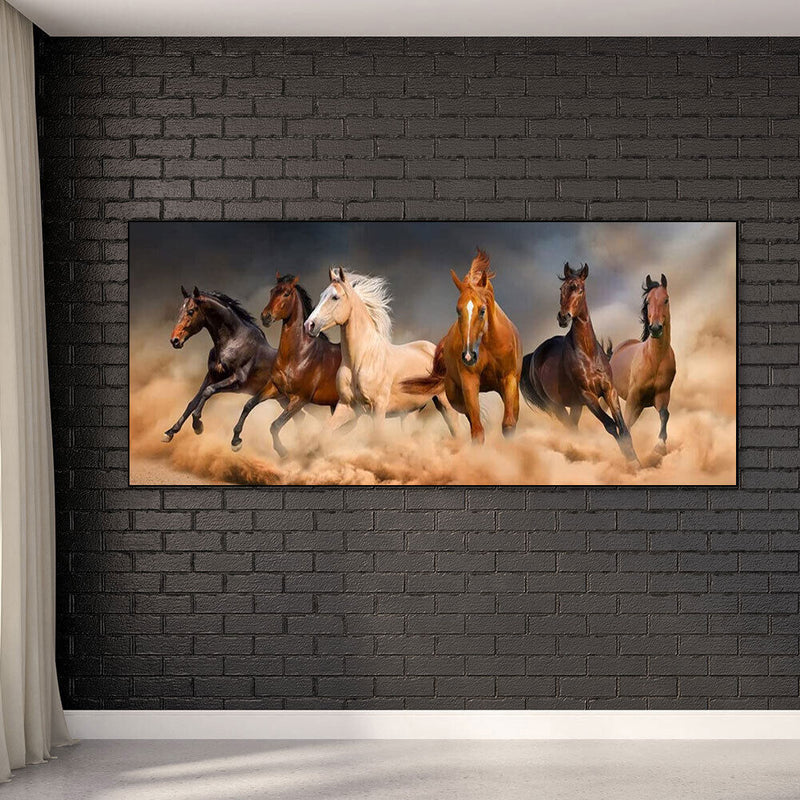Galloping Horses Oil Paint By Numbers Kits Canvas Picture Wall Art DIY Craft Set