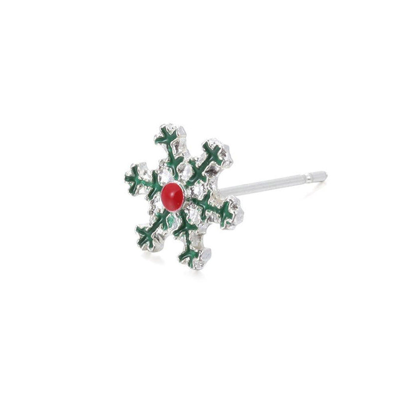 Women 8Pcs/Set Santa Gift Deer Stud Earrings Xams Snowflake Christmas Tree