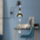 Metallic Hoop Crystal Moon Sun Pendant Garden Wedding Chandelier Decorations