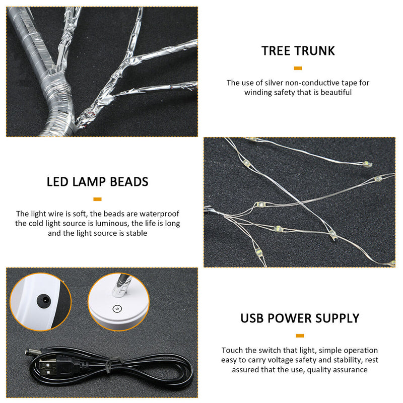 20 inch Tabletop Bonsai Tree Light, 108 LED Copper Wire Lamp (Warm White) Newly