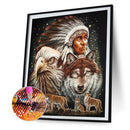 5D DIY Diamond Painting Indians Animal Full Round Drill Mosaic Picture Decor Kit