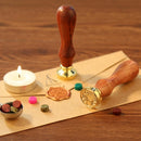 Retro Plant Pattern Wood Handle Wax Seal Stamp Post Decor Craft (Wax Seal-2