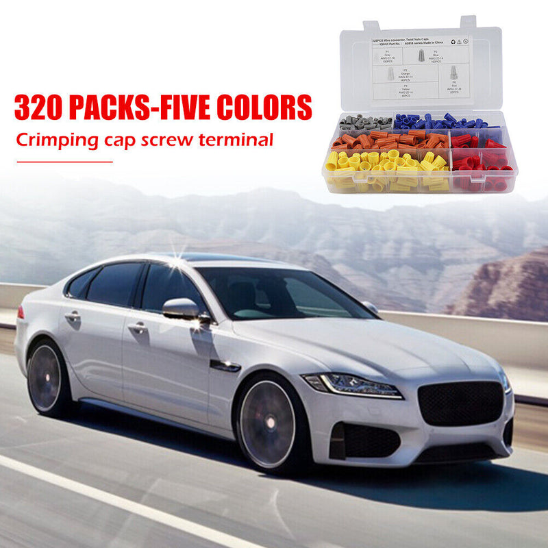 320pcs Assorted Electrical Wire Connectors Terminals Spring Insert Twist Nuts