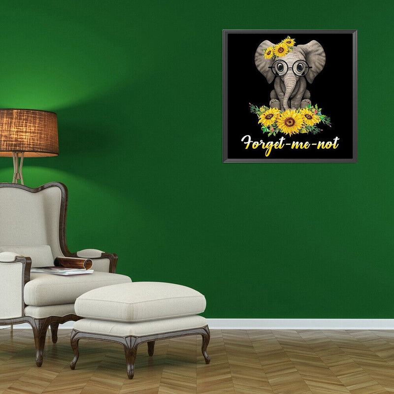 5D DIY Full Round Drill Diamond Painting Mosaic Cartoon Elephant Pattern