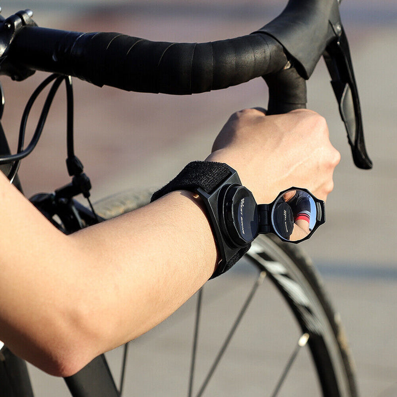 WEST BIKING Bicycle Wrist Rearview Mirror 360 Rotating Safety Rear View Mirror