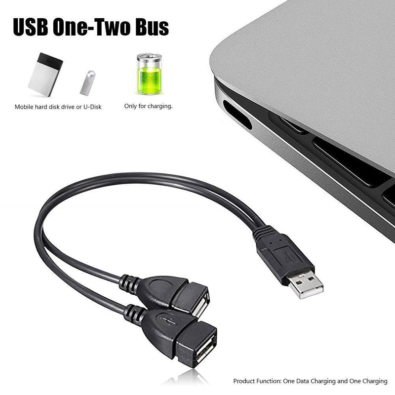 High Speed USB2.0 Male to Dual USB Female USB Charging Y Splitter Extension Cord
