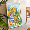 Spring Rabbit 5D DIY Full Round Diamond Painting Mosaic Canvas Cute Picture Gift