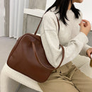 Fashion Women Handbag Totes Ladies Girl Simple PU Leather Solid Shoulder Bags