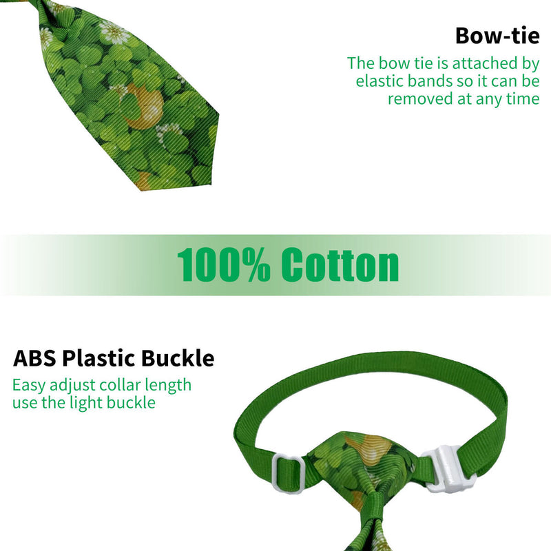 Dog Neck Tie - Irish Lucky Shamrock Collar for Male Female Pets for St. Patri