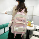5pcs Canvas Backpacks Combo Set School Book Pack Pencil Bag Travel Work Bagpacks