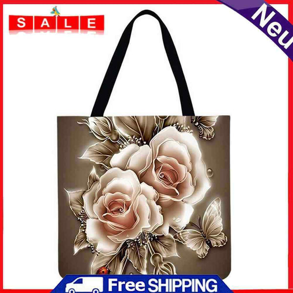 Motingdi Women's Floral Shopping Bag Large Capacity 40x40cm