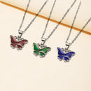 Color Changing Butterfly Necklace Elegant Clavicle Chain Pendant Women Jewelry