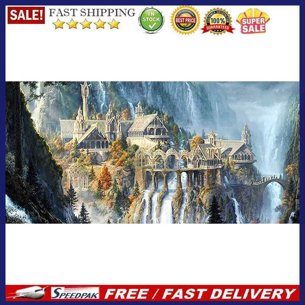 Castle Mountain Oil Paint By Numbers Kits DIY Handpainted on Canvas Wall Cr