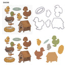 Farm Duck Silicone Stamp Cutting Die Stencil Frame Scrapbook Decor Craft
