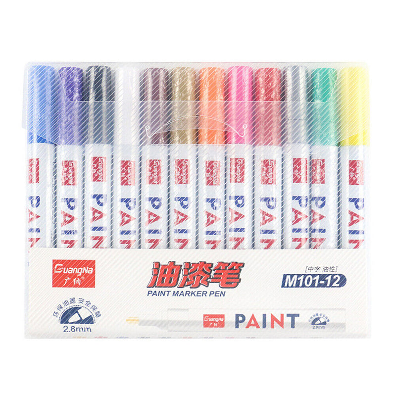12 Colors Set Waterproof Car Tyre Tire Fast Dry Car Tyre Tire Metal