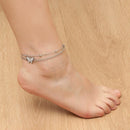 Heart Women Adjustable Chain Foot Anklet Summer Jewelry Beach Double Layer