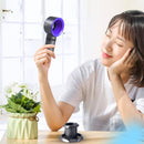 USB Rechargeable Handheld Bladeless Fan 3 Gear Air Cooling Fan (Purple)