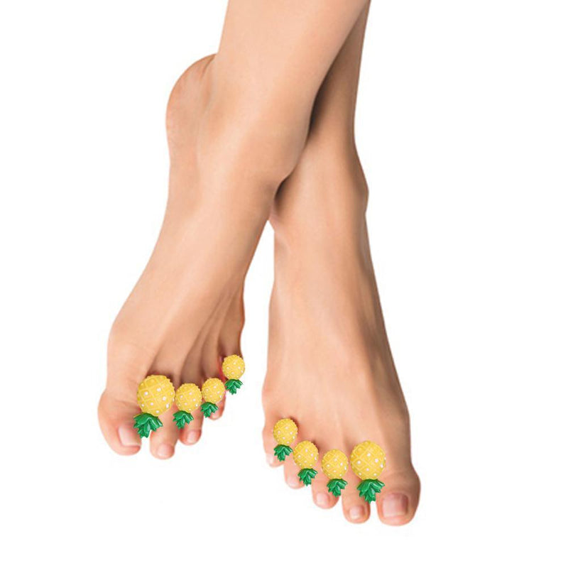 8pcs Silicone Toe Separator Dividers Polish Pedicure Tools(Pineapple Bag) Newly