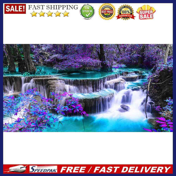 Forest Waterfall Frameless Picture Oil Paint By Numbers Hand Painted Pictur