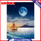 Moon and Ship Oil Paint By Numbers Kits Canvas Drawing DIY Coloring Picture Sets