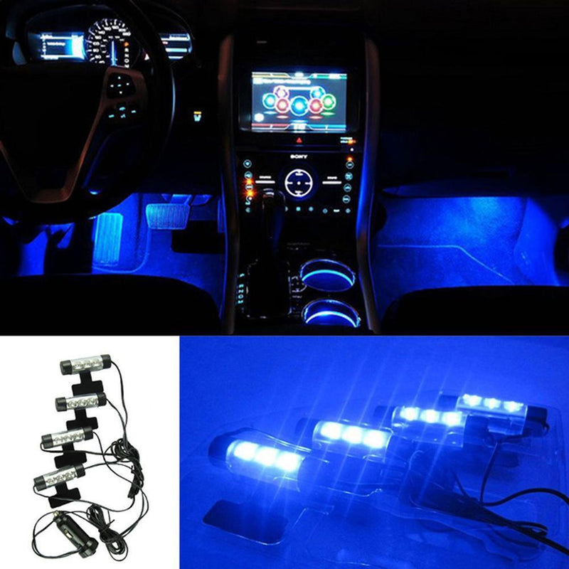 4 x 3LED Car Interior Accessories Decorative Atmosphere Lamp Light Newly