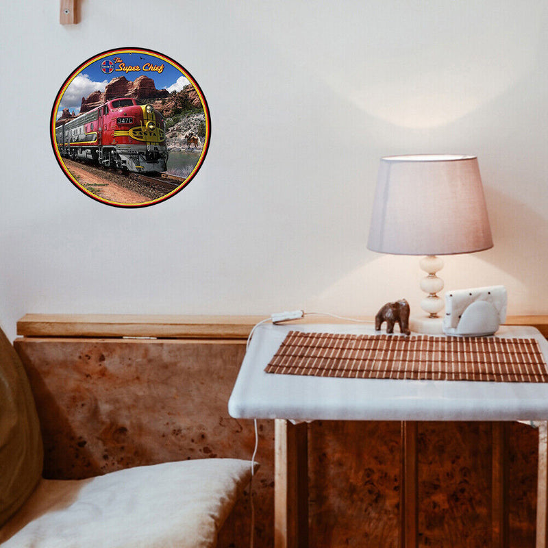 Round Train Retro Metal Plate Tin Sign Plaque for Bar Pub Club Cafe Poster