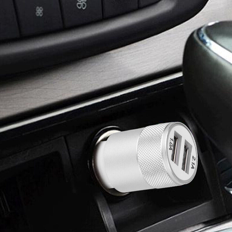 2.1A Car Chargers 2-Port Fast Charging Aluminum Phone Dual USB Charger Adapters