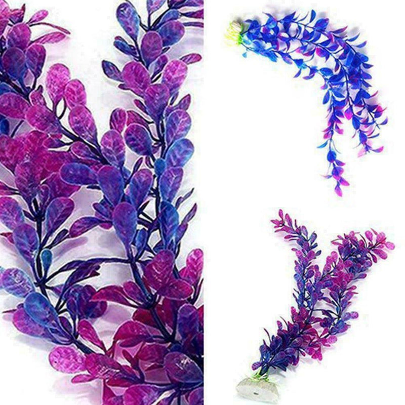 33cm Fish Tank Aquarium Ornament Purple Water Toyply Pet Grass Re E7V5 R0I4